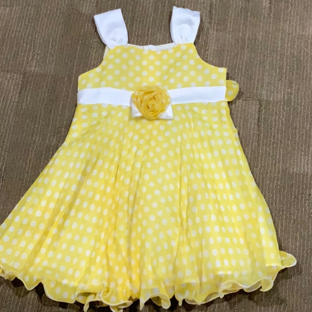 Kids Summer Yellow Polka-Dot Dress